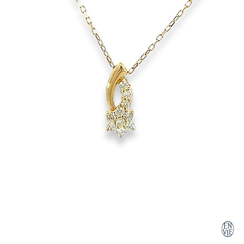 18K黄金 天然钻石造型坠链 18K Gold Diamond Necklace - 项链 - 贵金属 