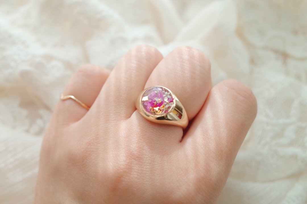 Flower ring - 戒指 - 树脂 