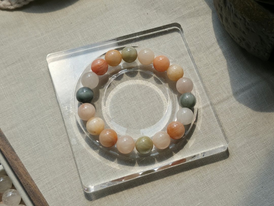糖果彩兔毛水晶手串 11mm | 孤品 - 手链/手环 - 水晶 多色