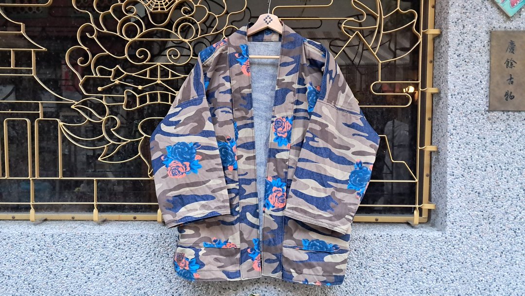 AMIN'S SHINY WORLD 单宁迷彩玫瑰印花 KIMONO - 男装外套 - 棉 多色