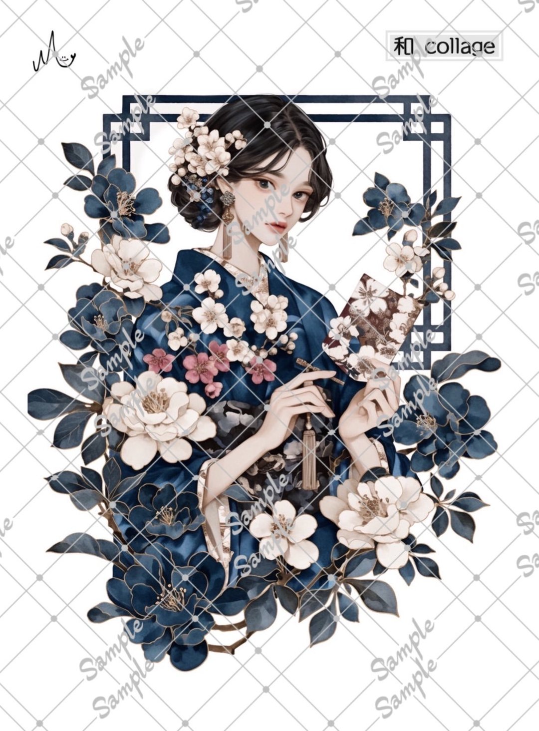 原创人物贴纸 和风系列 期间限定至1月10日 - 贴纸 - 纸 