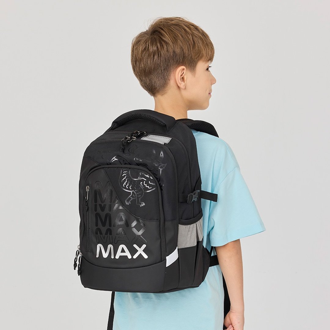 MAX 超轻量护脊书包 可折叠版 Pro 2S-黑龙神兽 笔电可 多隔层 - 后背包/双肩包 - 防水材质 黑色