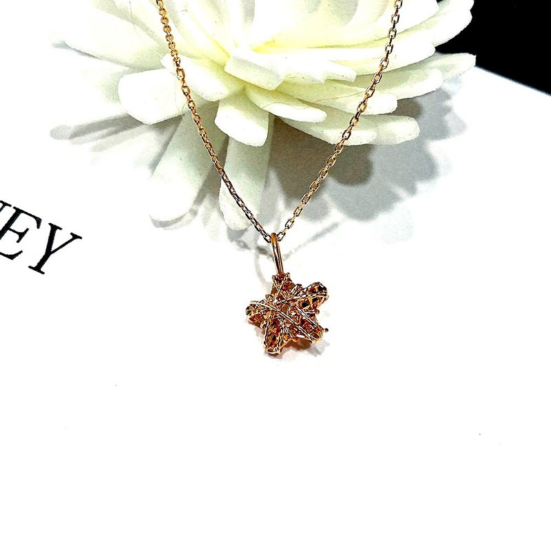 Eli Jewelry附金饰保证书18K黄金闪亮五角星星玫瑰金18K金项链 - 项链 - 玫瑰金 粉红色