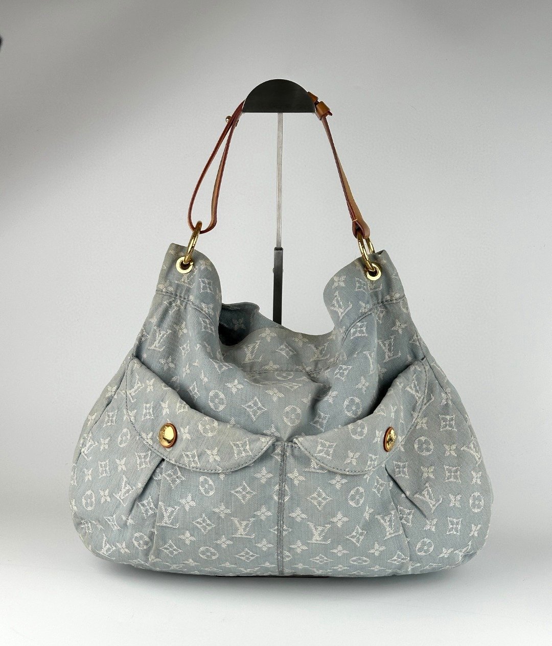 中古包 LOUIS VUITTON 路易威登 老花牛仔布GM单肩包 - 手提包/手提袋 - 棉．麻 蓝色