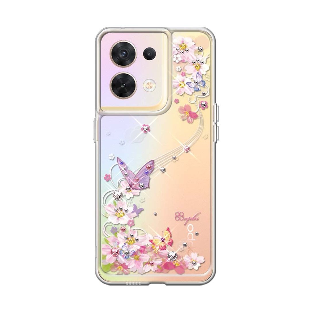 apbs OPPO Reno 8/10 Pro 防震双料水晶彩钻手机壳-迷蝶香 - 手机壳/手机套 - 其他材质 多色
