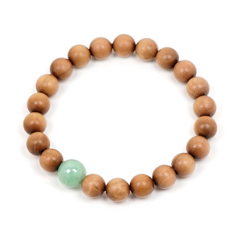 【正佳珠宝】老山檀香 翡翠 8mm 天然A货翡翠 印度老山檀香 - 手链/手环 - 半宝石 多色