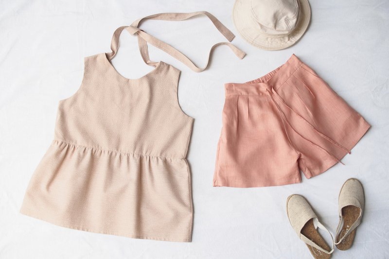 Exclusives Goody Set - Coral - 女装上衣 - 棉．麻 粉红色