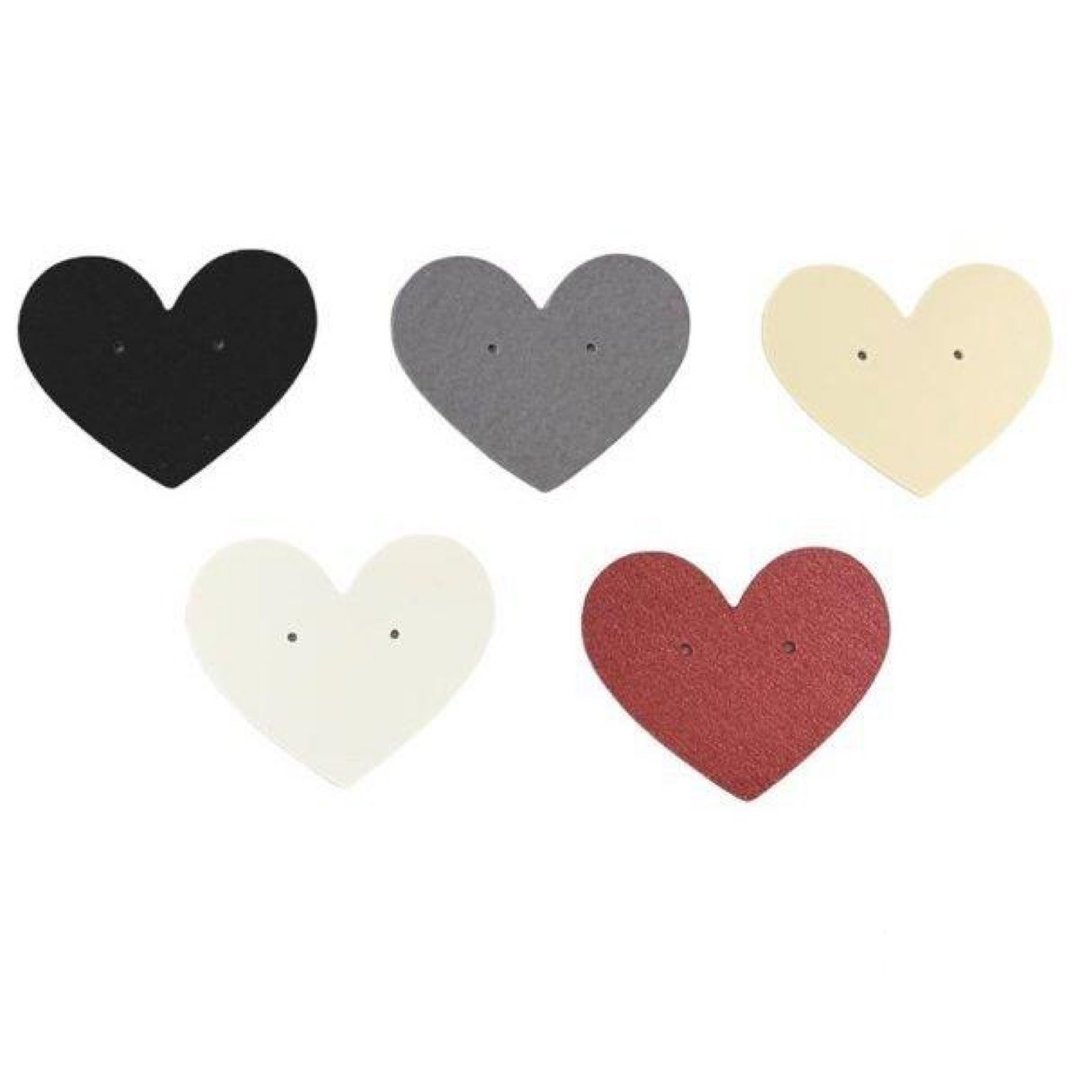 Earring mount Heart L LOGO free domestic production 50 sheets 5color - 收纳用品 - 纸 黑色
