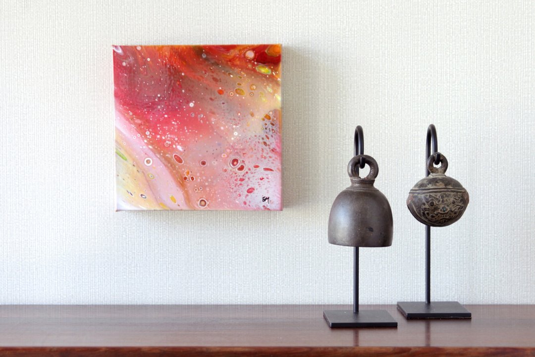 Original Acrylic Painting . Abstract Wall Art . Home Deco Art . (#66) - 海报/装饰画/版画 - 压克力 红色