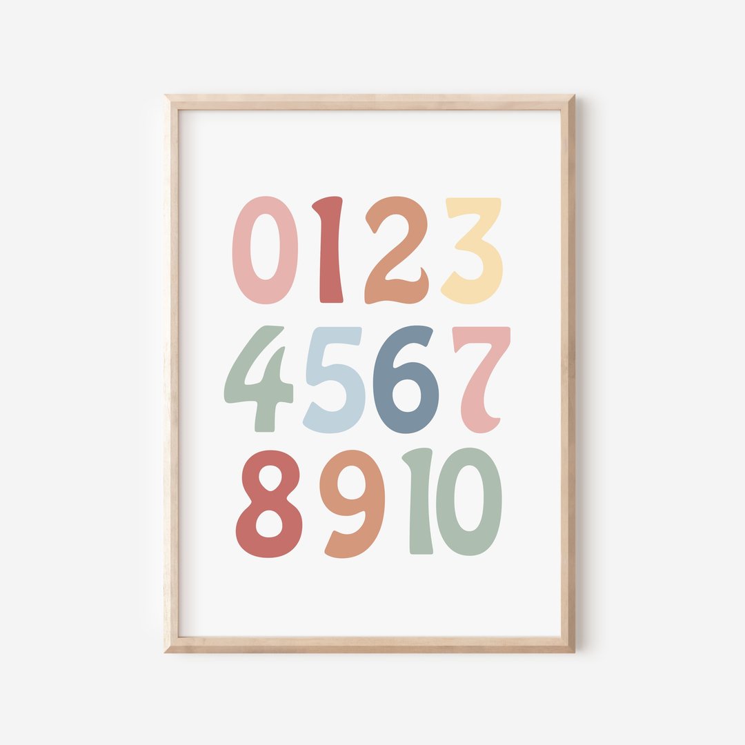 彩虹色数字0-10－数位下载婴儿房海报 - 电子手绘真人画像/绘画/插画 - 其他材质 