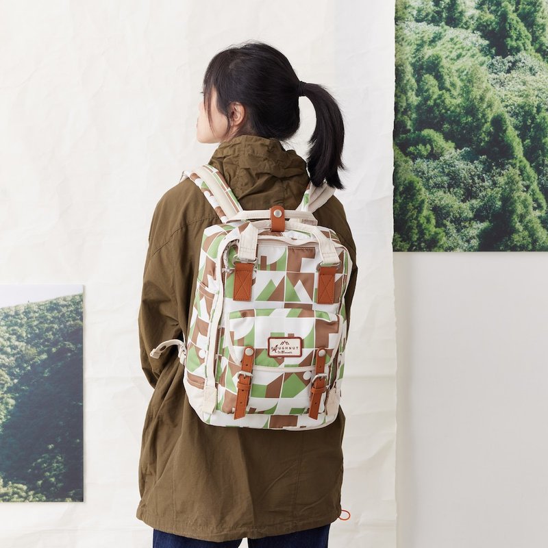 Macaroon后背包/印花乐 x DOUGHNUT/登山印象 - 后背包/双肩包 - 环保材料 绿色