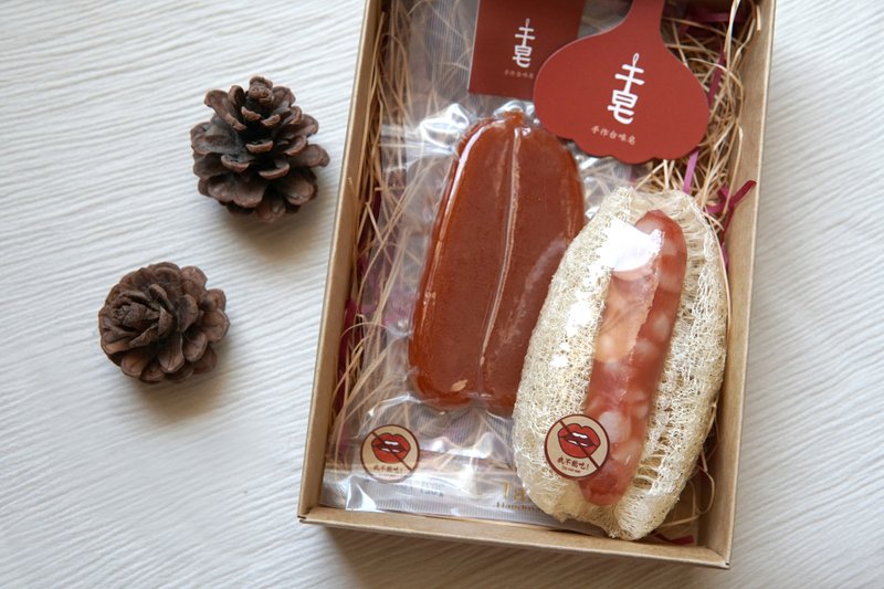 【经典红】大肠包小肠+乌鱼子手工皂礼盒、年节送礼、交换礼物 - 肥皂/手工皂 - 浓缩/萃取物 