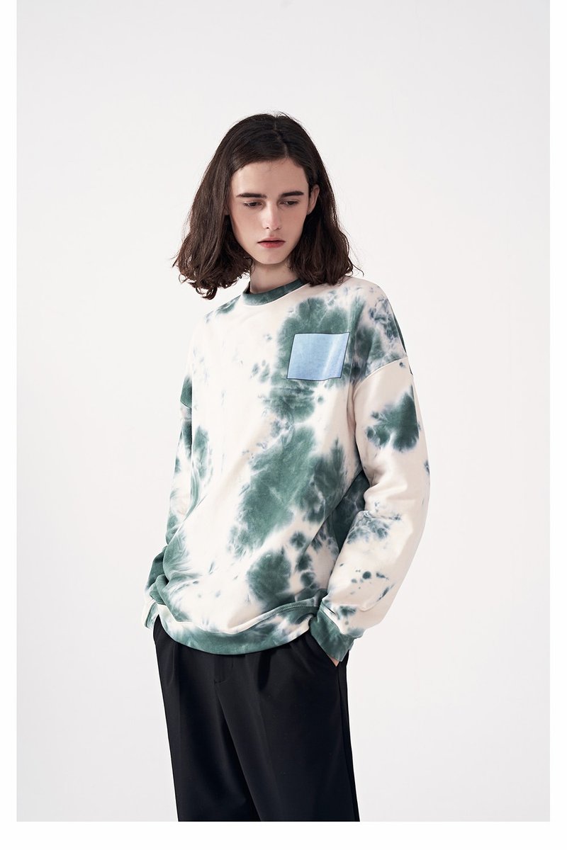 JARVISTORM 新款 潮流扎染工艺 感温变色 情侣款圆领卫衣 - 中性连帽卫衣/T 恤 - 棉．麻 