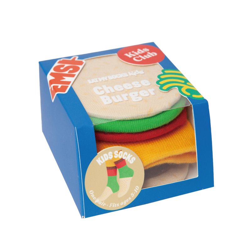 EAT MY SOCKS KIDS / 儿童袜子 / 起司汉堡 - 袜子 - 棉．麻 