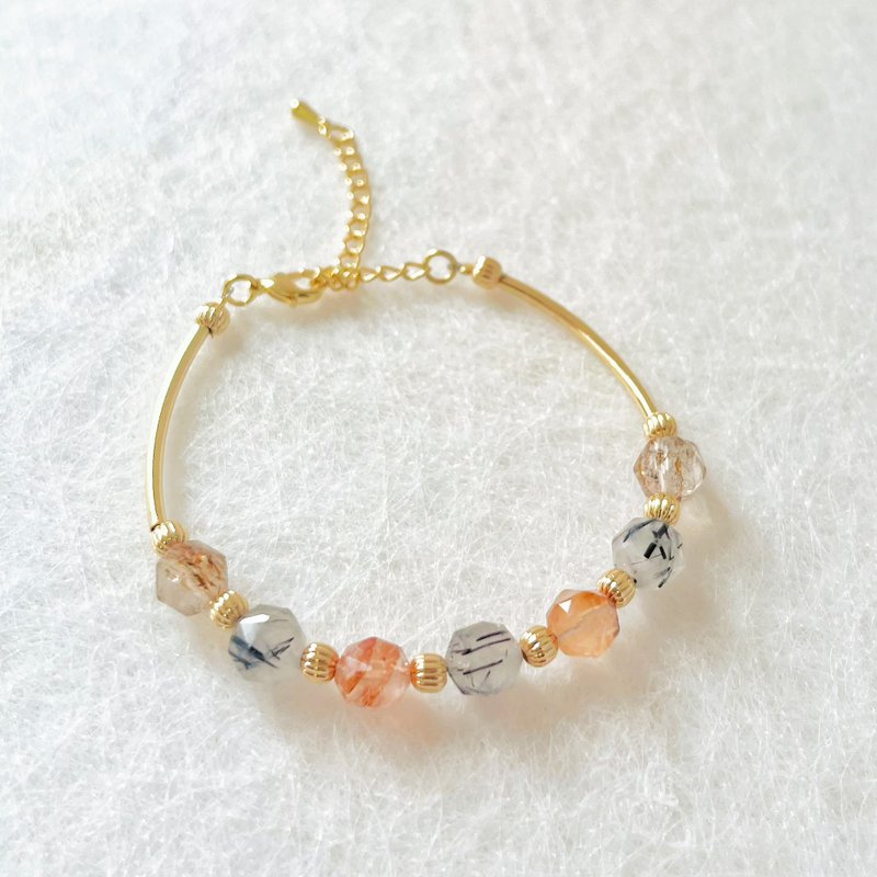 发财水晶 铜发晶 金发晶 黑发晶 红胶花 星钻 水晶 手链 手链 - 手链/手环 - 水晶 金色