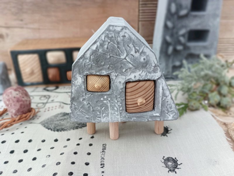 带抽屉的混凝土房子 - 摆饰 - 水泥 灰色