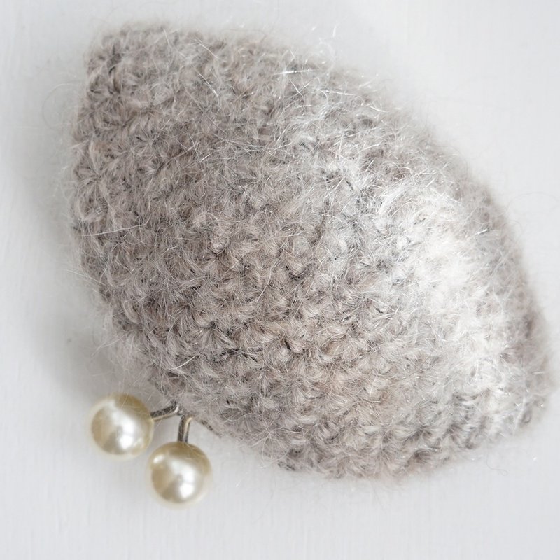 Ba-ba handmade Crochet pouch No.C1509 - 化妆包/杂物包 - 其他材质 灰色