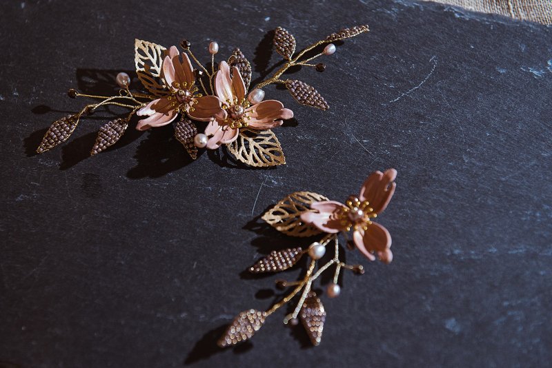 【圣诞优惠】手工新娘饰品 伊莎贝拉-古典手染铜新娘发饰组 - 发饰 - 铜/黄铜 