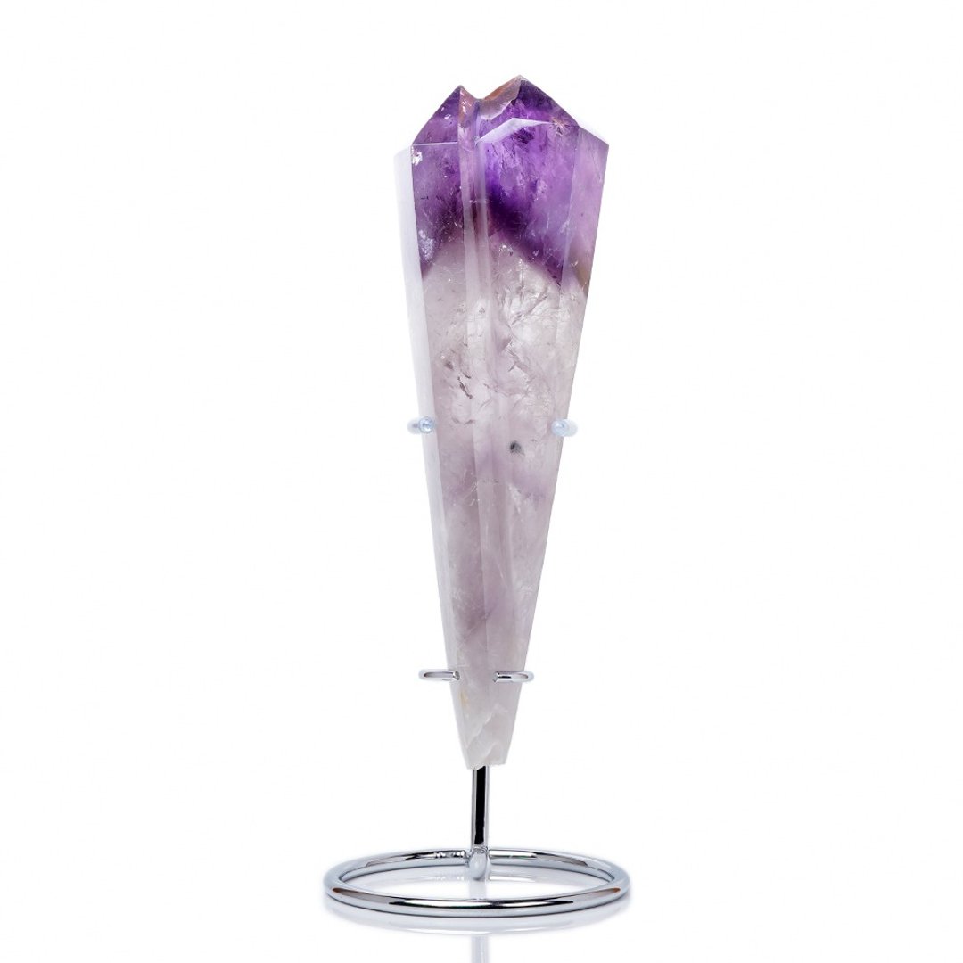 【正佳珠宝】紫水晶 顶级双尖金字塔权杖紫晶 435g 紫水晶摆件 - 其他 - 半宝石 多色