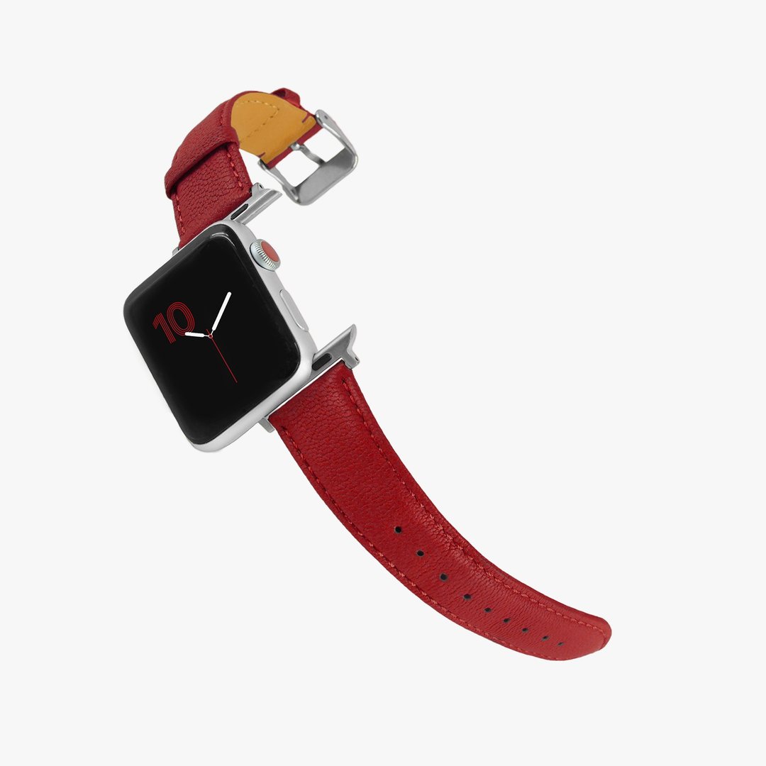 定制化礼物意大利真皮革表带Apple Watch 红色_01378 - 表带 - 真皮 红色