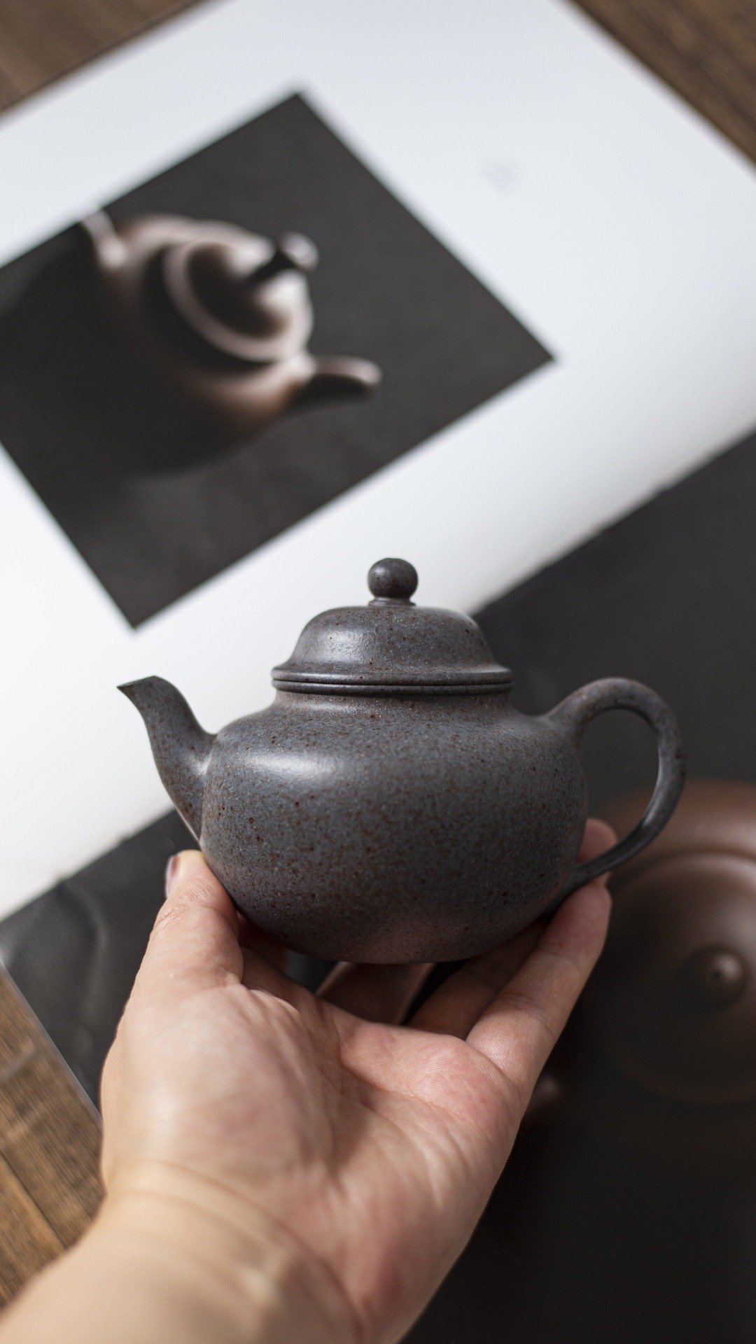 送礼紫砂壶茶壶笠冒 特高温 230毫升 老紫泥高温烧制独特天青色 - 茶具/茶杯 - 陶 灰色