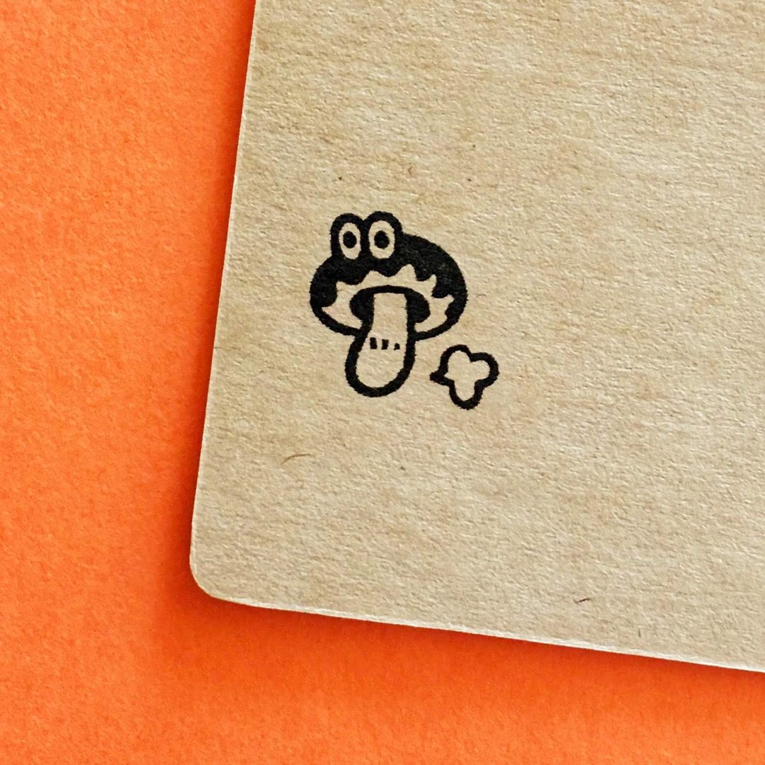 Mushroom 05・ rubber stamp・ 20mm series - 印章/印台 - 橡胶 白色
