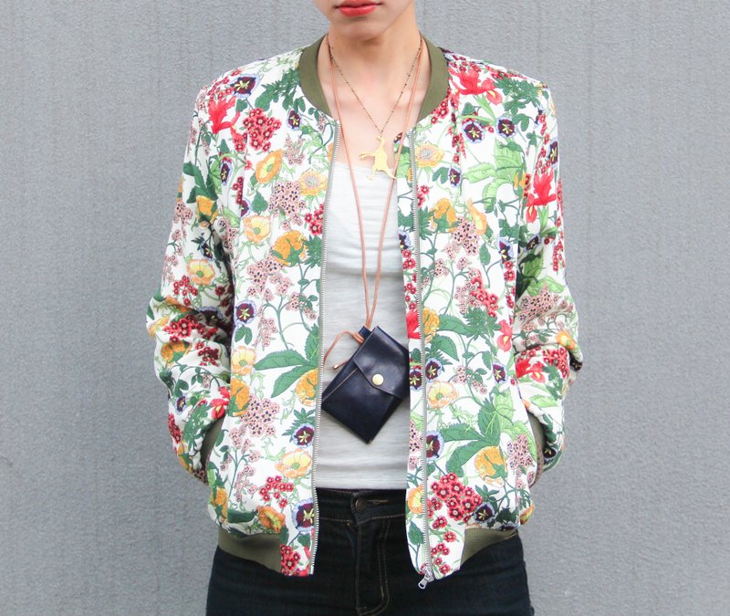 小bow：手工意大利皮革 颈挂钱包 卡夹 - 皮夹/钱包 - 真皮 蓝色