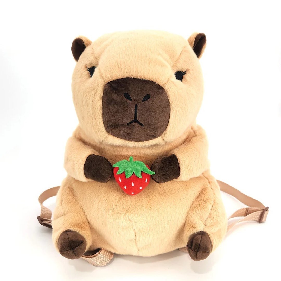 水豚君绒毛造型后背包  - Sleepyville Critters 酷乐村 现货贩售 - 后背包/双肩包 - 其他人造纤维 咖啡色