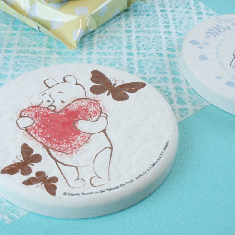 【圣诞礼物】维尼-正版迪士尼圭藻土吸水圆垫 - 杯垫 - 其他材质 橘色