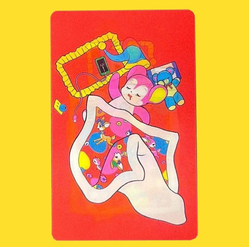 沉迷于智慧型手机的昭和时代的行动熊，贴纸 - 贴纸 - 塑料 多色