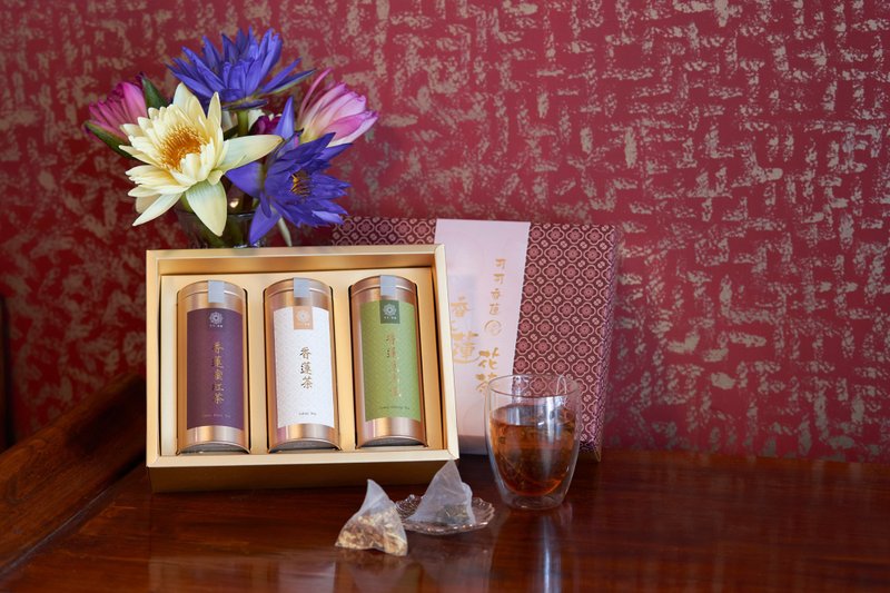 独家精选I香水莲花茶包礼盒(三种口味系列罐装) - 健康/养生 - 环保材料 黄色