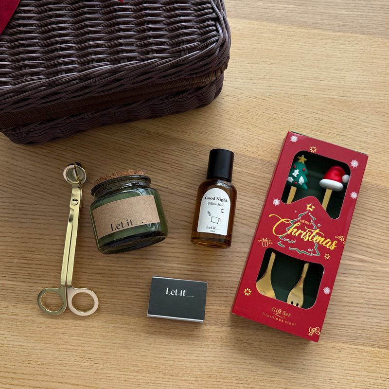 圣诞礼盒 圣诞香氛藤编礼盒 - 香薰/精油/线香 - 玻璃 