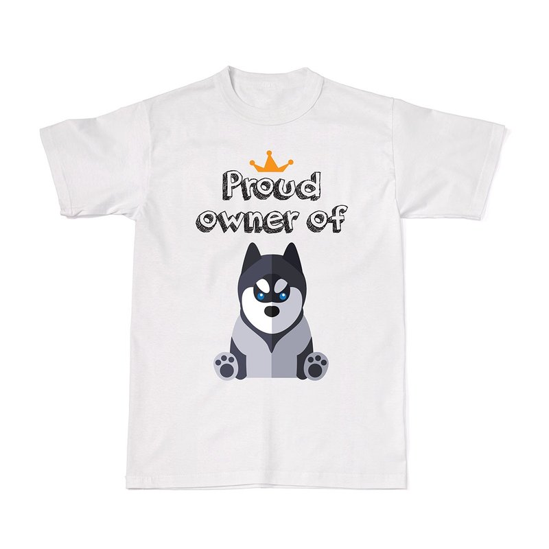 Proud Dog Owners Tees - Siberian Husky - 女装 T 恤 - 棉．麻 白色