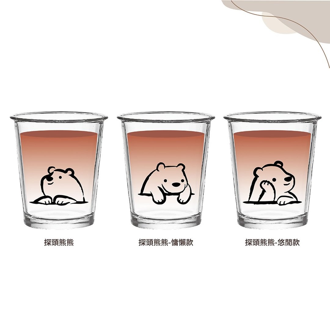 探头熊熊 咖啡杯 玻璃杯 可爱 入厝礼 生日礼物 加厚耐热玻璃杯 - 玻璃杯 - 玻璃 