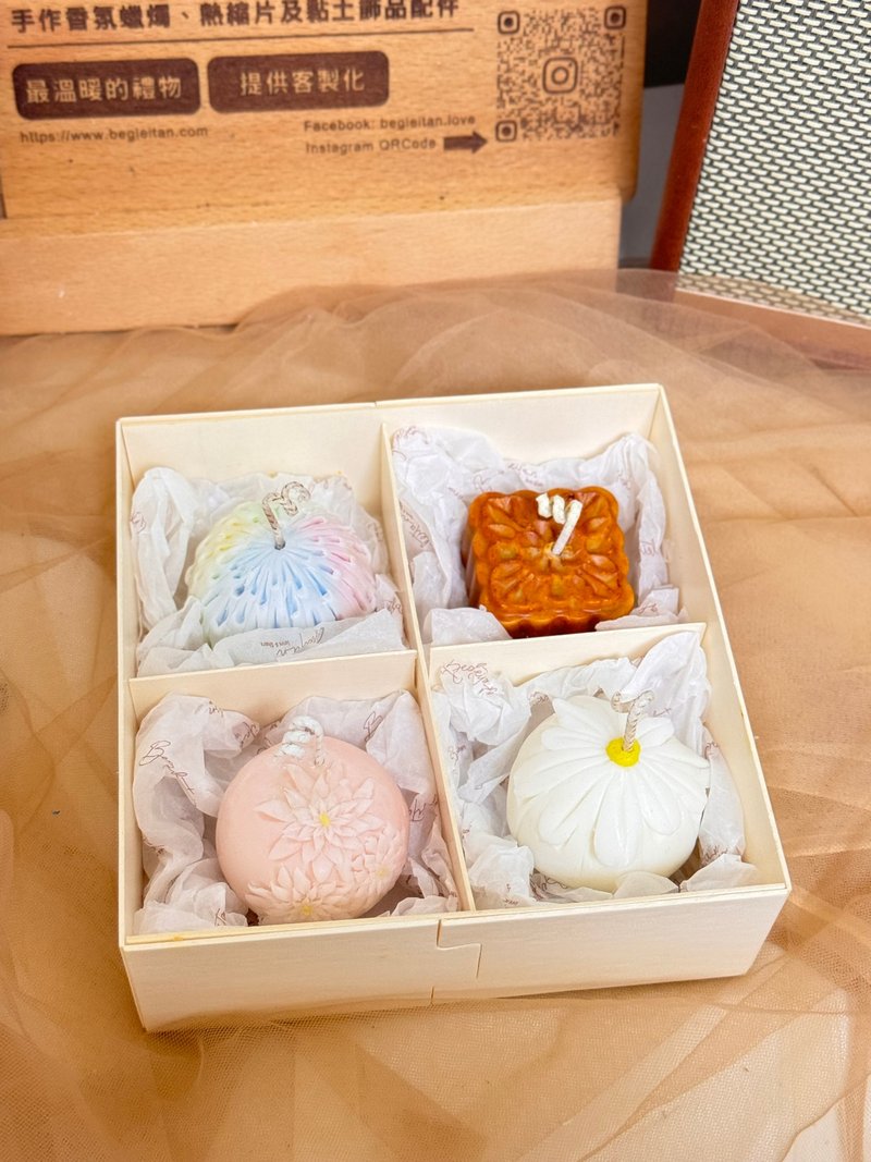 圣诞礼物 - 送礼首选  - 手作蜡烛 - 中秋节限定日式和菓子香氛蜡 - 蜡烛/烛台 - 蜡 粉红色