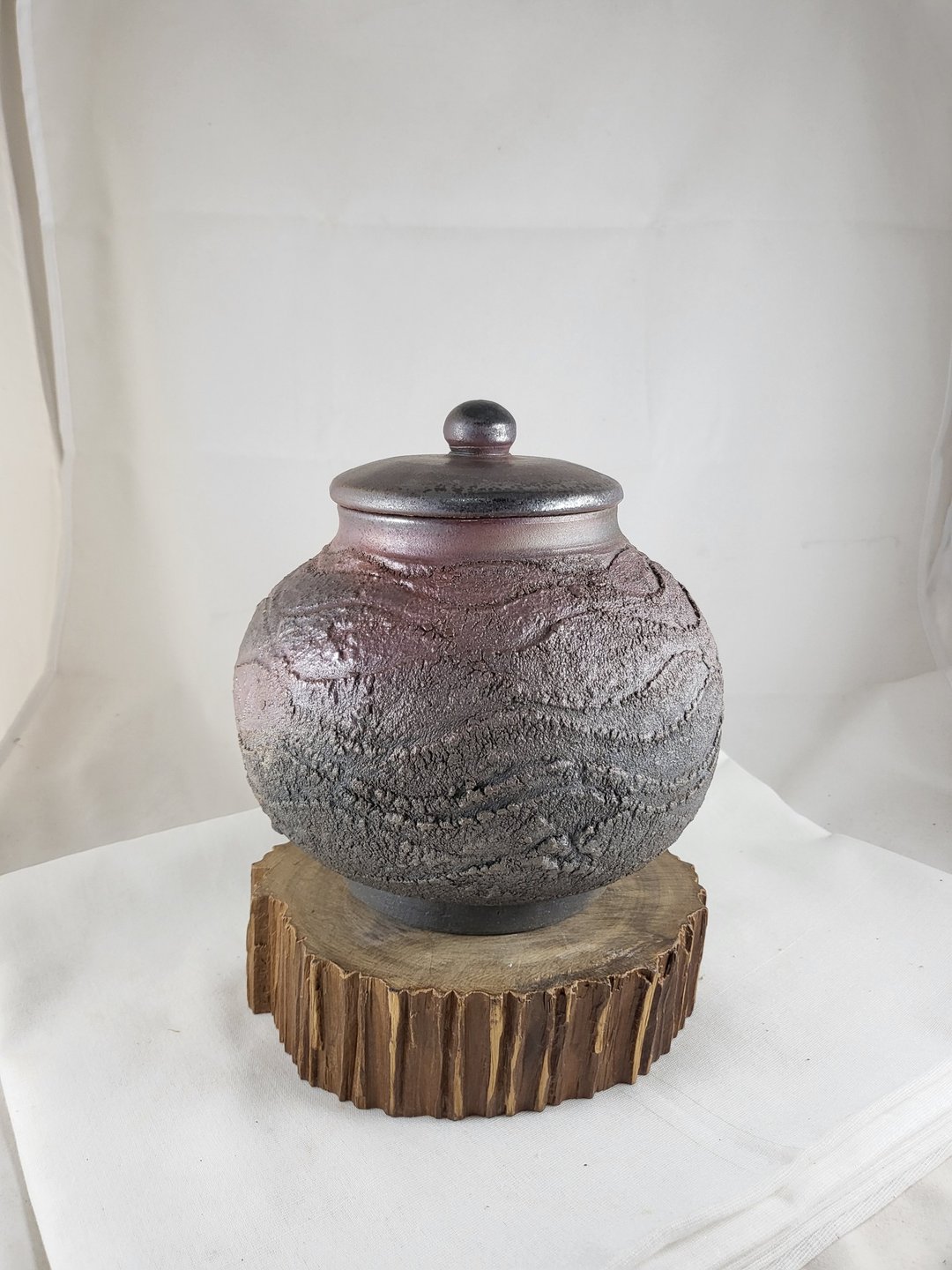 海浪纹手工柴烧七日烧茶仓两斤容量 - 茶具/茶杯 - 陶 咖啡色