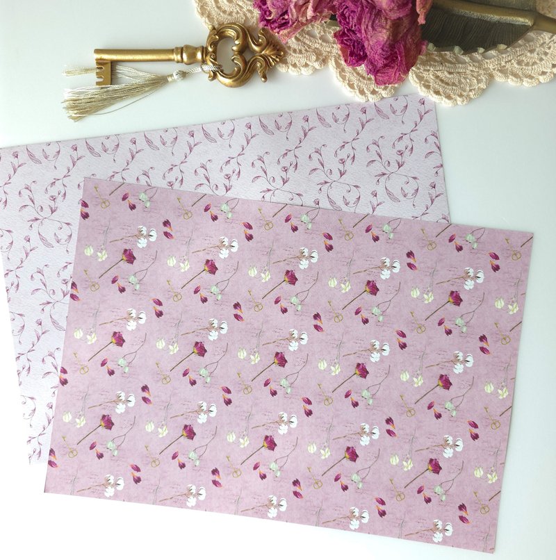 秋日大丽菊设计纸 - 纸盒/包装盒 - 纸 粉红色