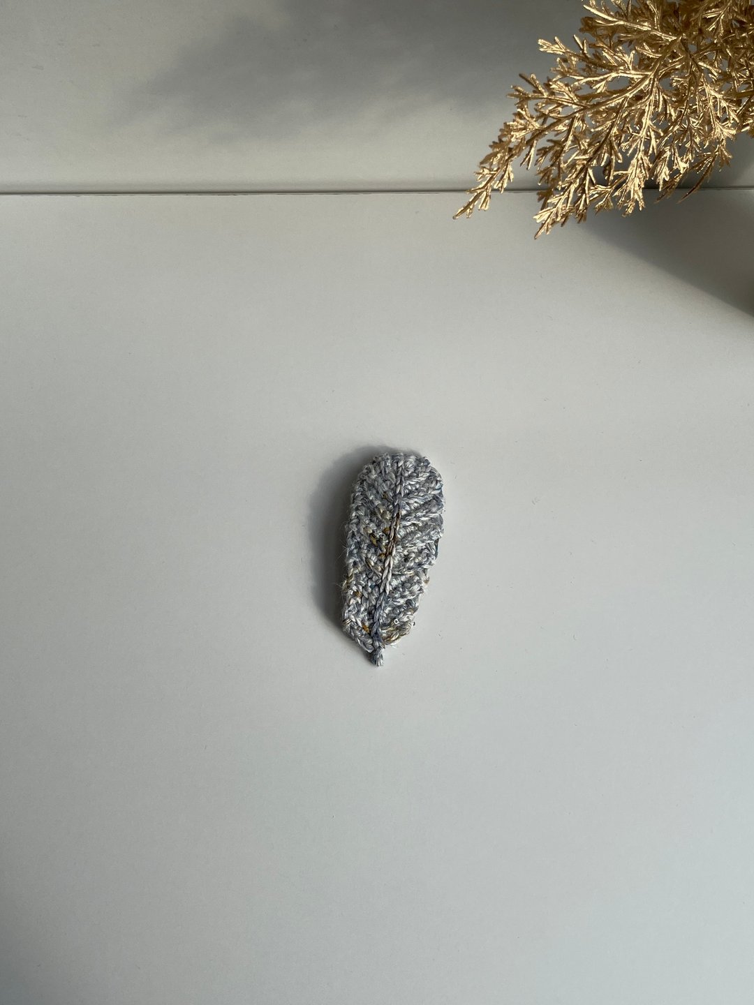 手工编织 油画风格羽毛发夹 BB夹 - 发饰 - 棉 多色