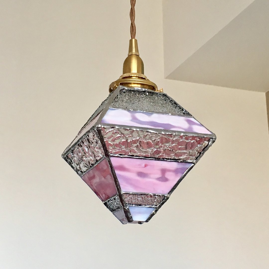 Pendant light Romantic night pyramid Pink glass Bay View - 灯具/灯饰 - 玻璃 粉红色