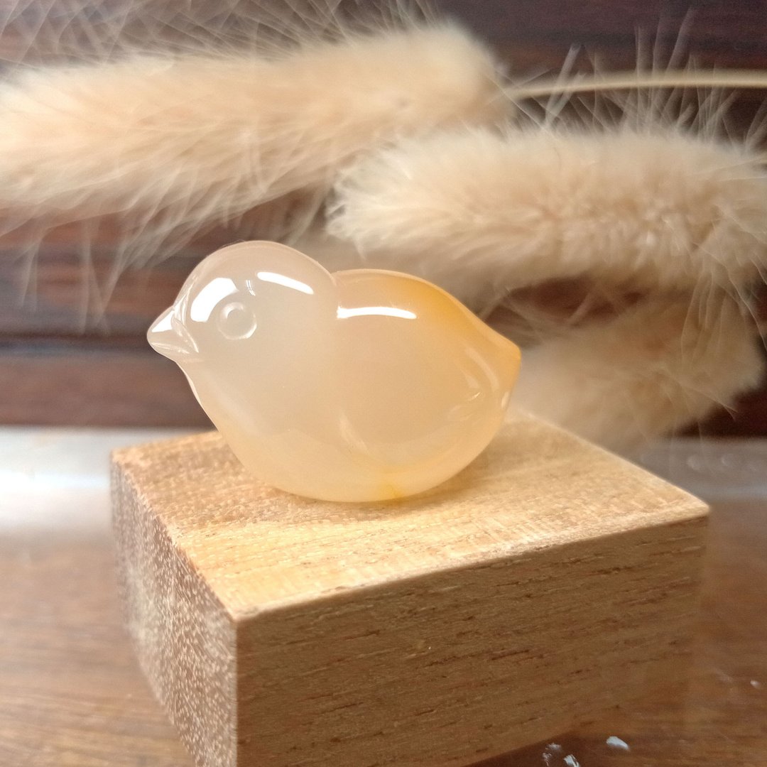 小雕件 小品生肖-小鸡 红玉髓 - 摆饰 - 玉石 橘色