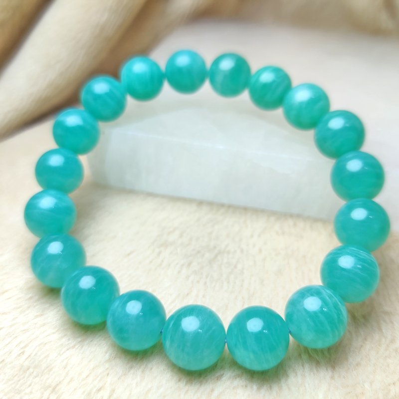 天河石 Amazonite 手串 手链 天然水晶  10.5mm-11.5mm - 手链/手环 - 玉石 蓝色