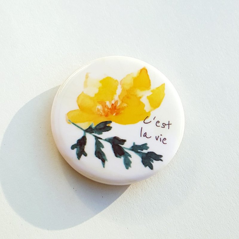 c'est la vie 灿烂 胸章别针 - 徽章/别针 - 塑料 黄色