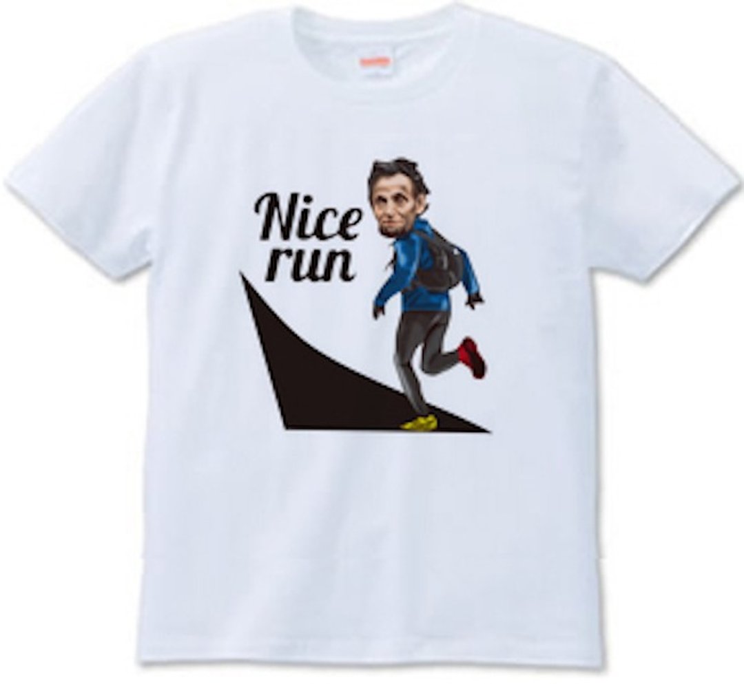 Nice run (T-shirt white / ash) - 男装上衣/T 恤 - 棉．麻 灰色