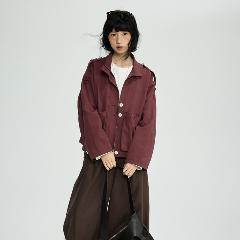 短款廓型工装外套|外套|两色|秋款|Sora-1896 - 女装休闲/机能外套 - 其他人造纤维 多色