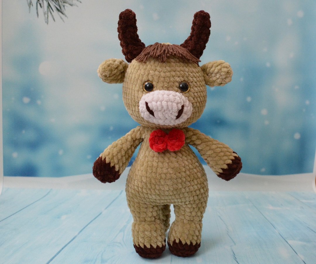 bull toy,plush bull,cow toy,stuffed bull,handmade toy,gift for kids - 玩具/玩偶 - 聚酯纤维 多色