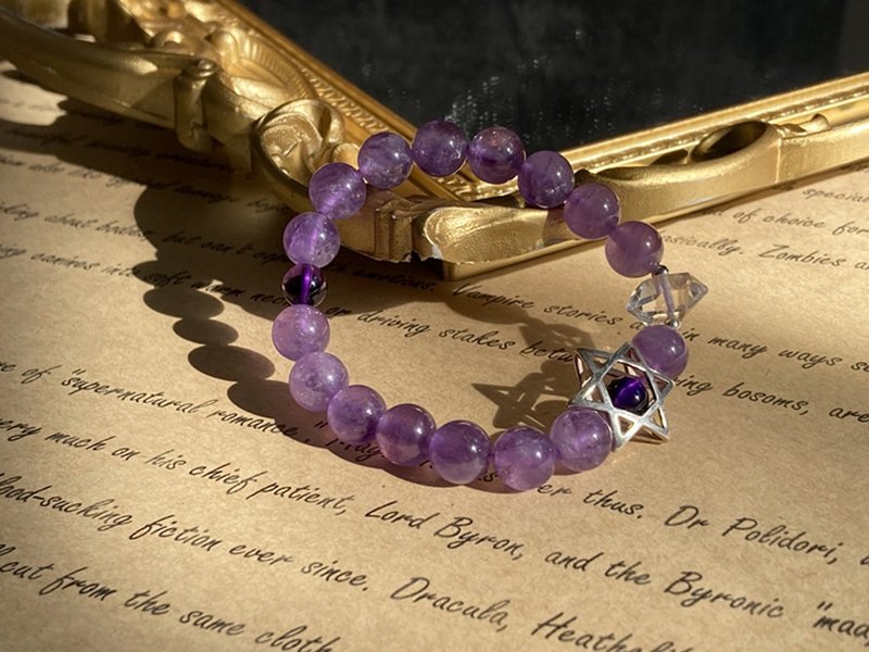 【吟游诗人的手札－启程。手链】紫龙晶、薰衣草、紫晶、双尖闪灵 - 手链/手环 - 其他材质 紫色