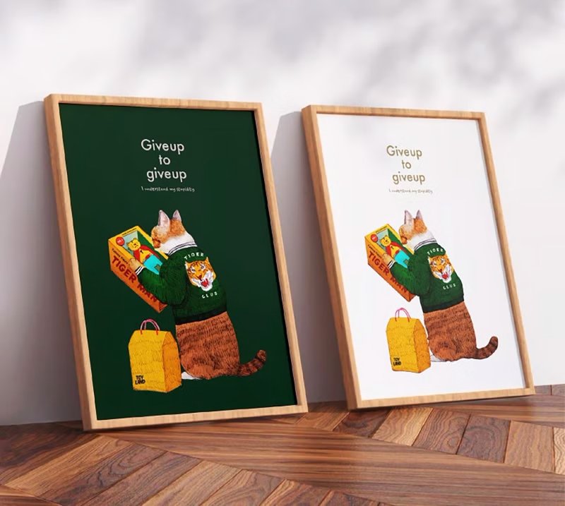 想变成老虎的猫 / 原创海报 / A4 或 A3 size - 海报/装饰画/版画 - 塑料 白色