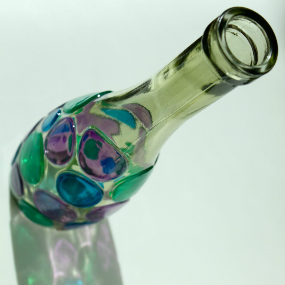 摩洛哥之恋│优雅几何图形淡绿色琉璃花器 - 花瓶/陶器 - 玻璃 多色