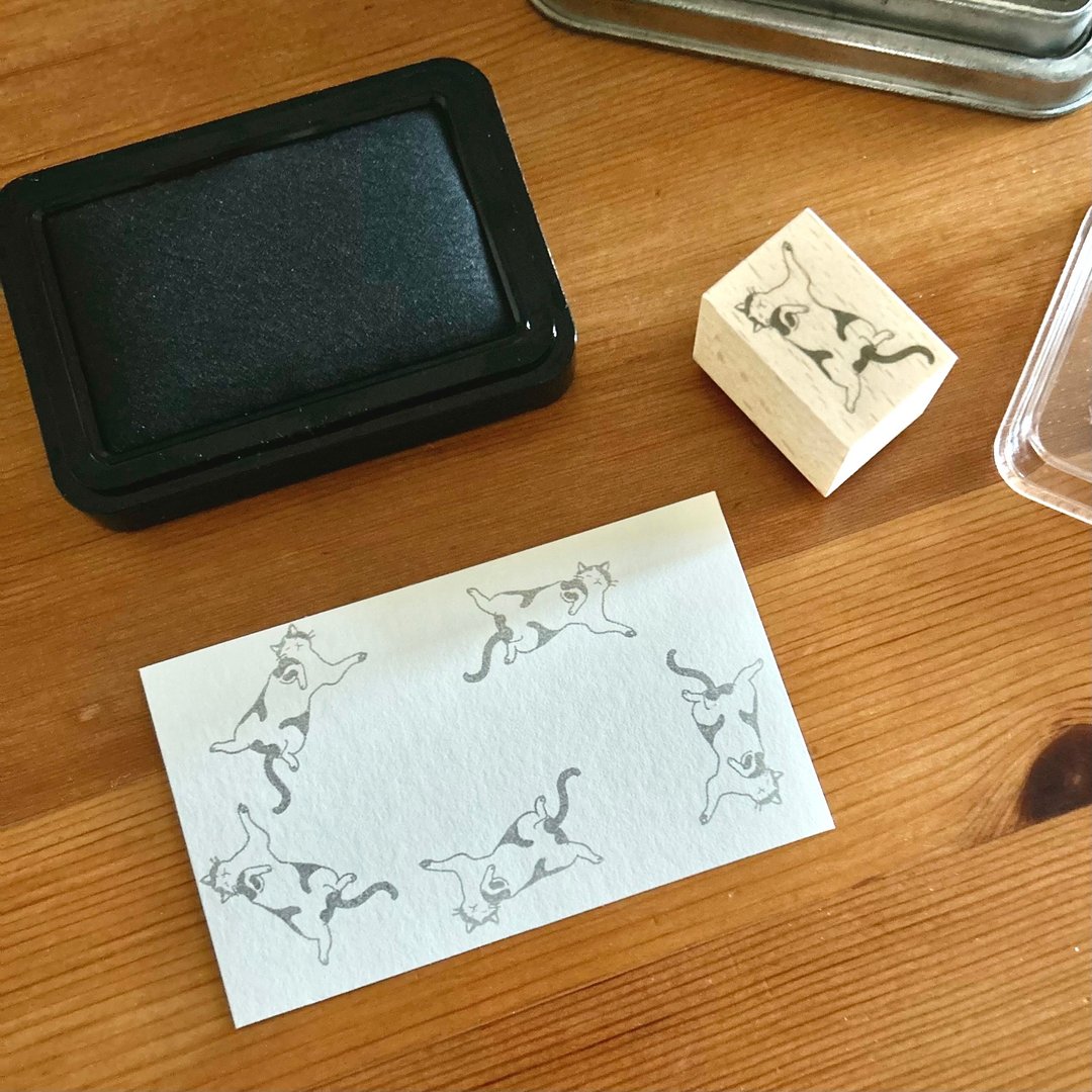 橡皮印章 肚脐猫 - 印章/印台 - 橡胶 灰色