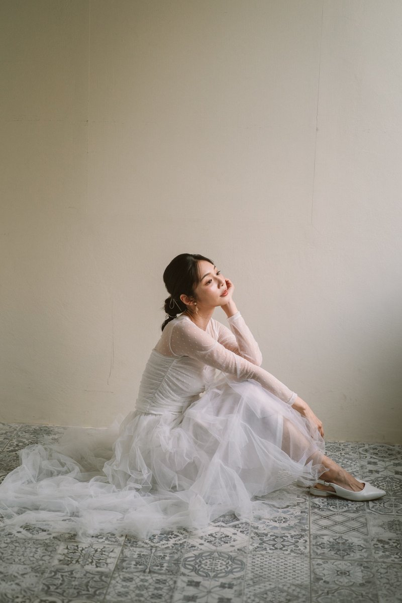 不规则造型纱裙       轻婚纱首选 - 洋装/连衣裙 - 其他材质 白色